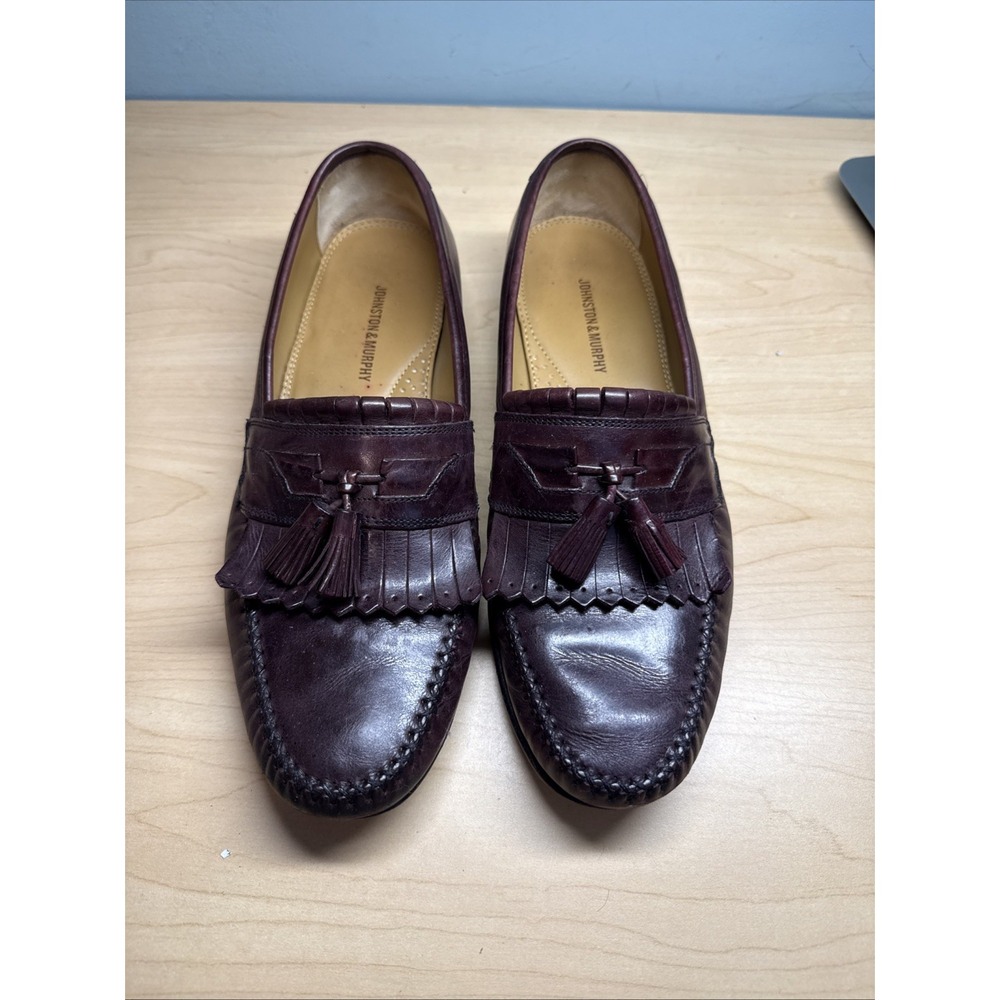 Johnston & Murphy Breland Kiltie Tassel Burgundy Leather Loafers 11